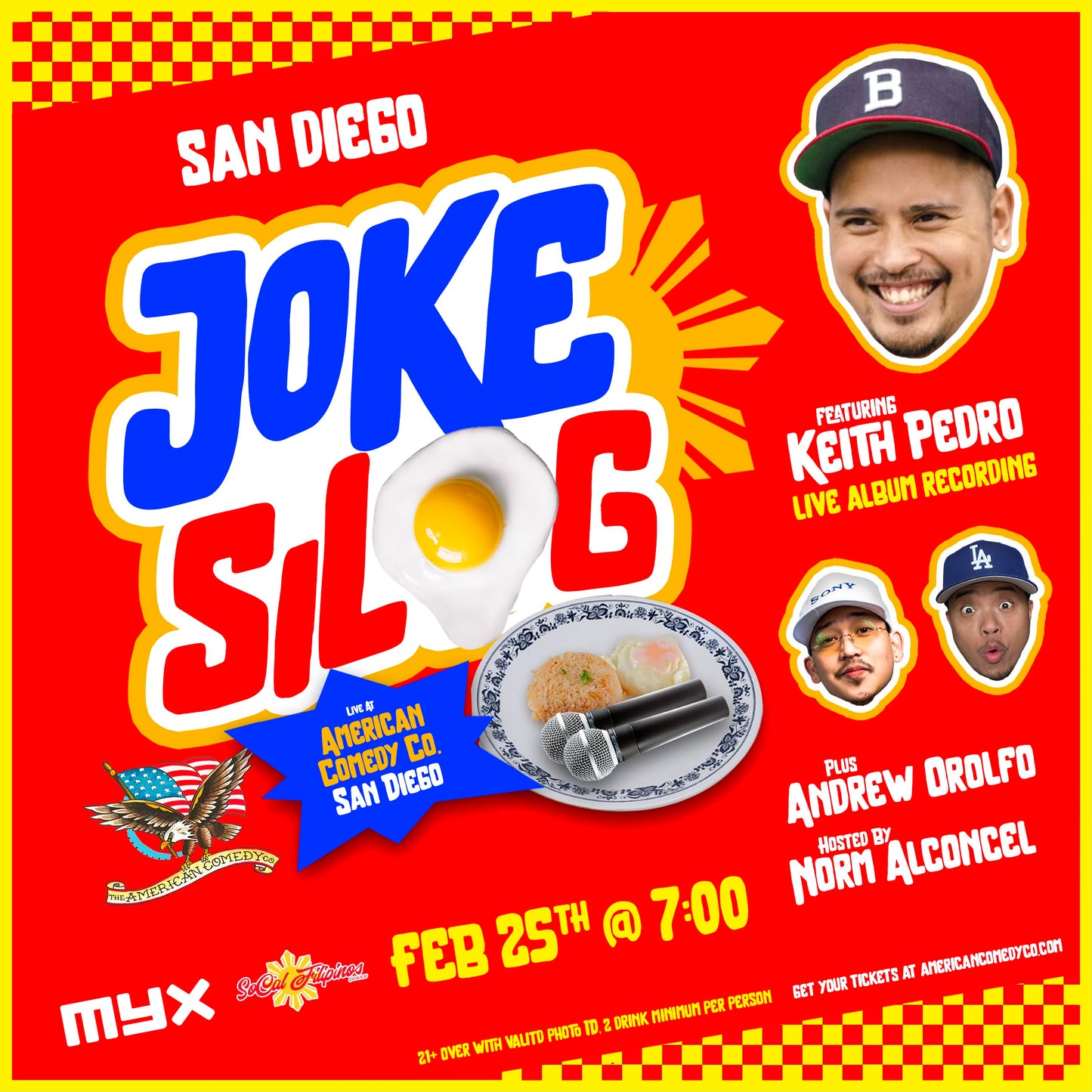 Joke Silog at American Comedy Co. San Diego, February 25 at 7pm